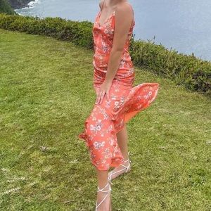 WHBM Asymmetrical Floral Dress Sz 0